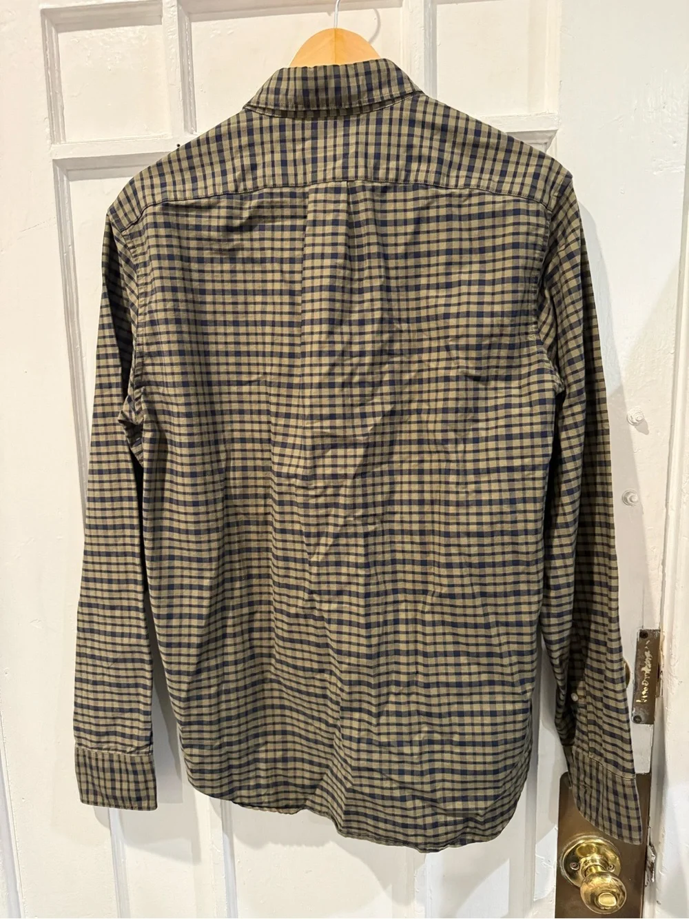 J. Crew Men’s Olive & Navy Check Button-Down Shirt